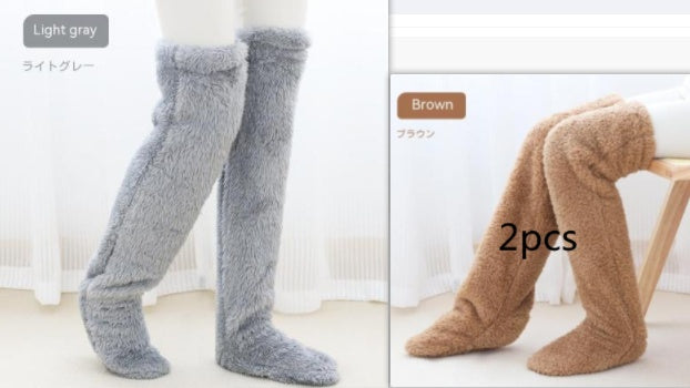 Women’s Over-Knee Fuzzy Socks – Winter Warm Long Stockings - Image 36