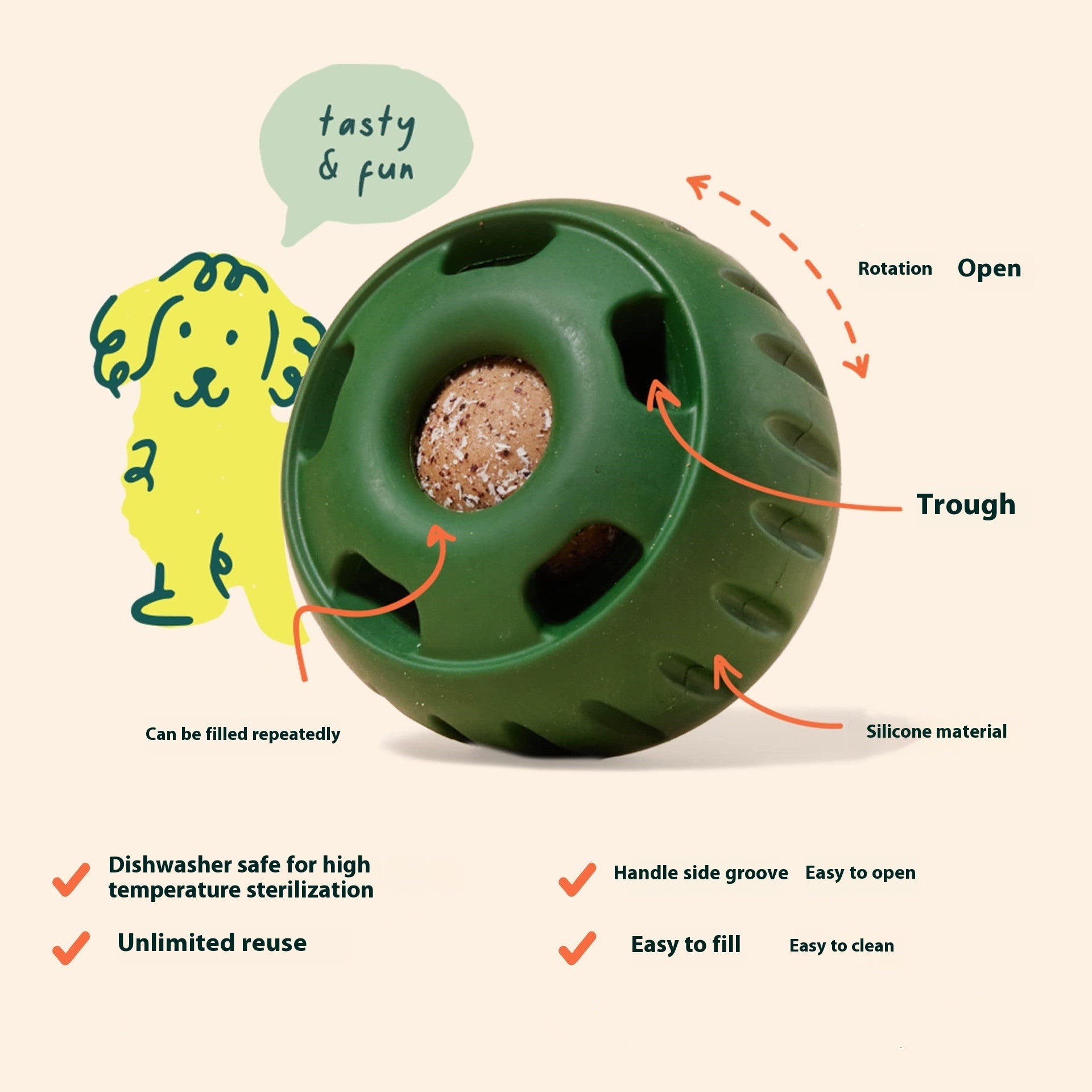 Silicone Slow Feeder Dog Toy Ball - Image 4
