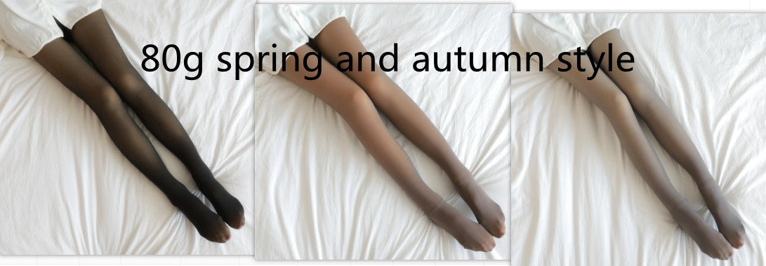 Women’s Fleece-Lined Thermal Tights – Fake Translucent Plus Size Leggings - Image 31