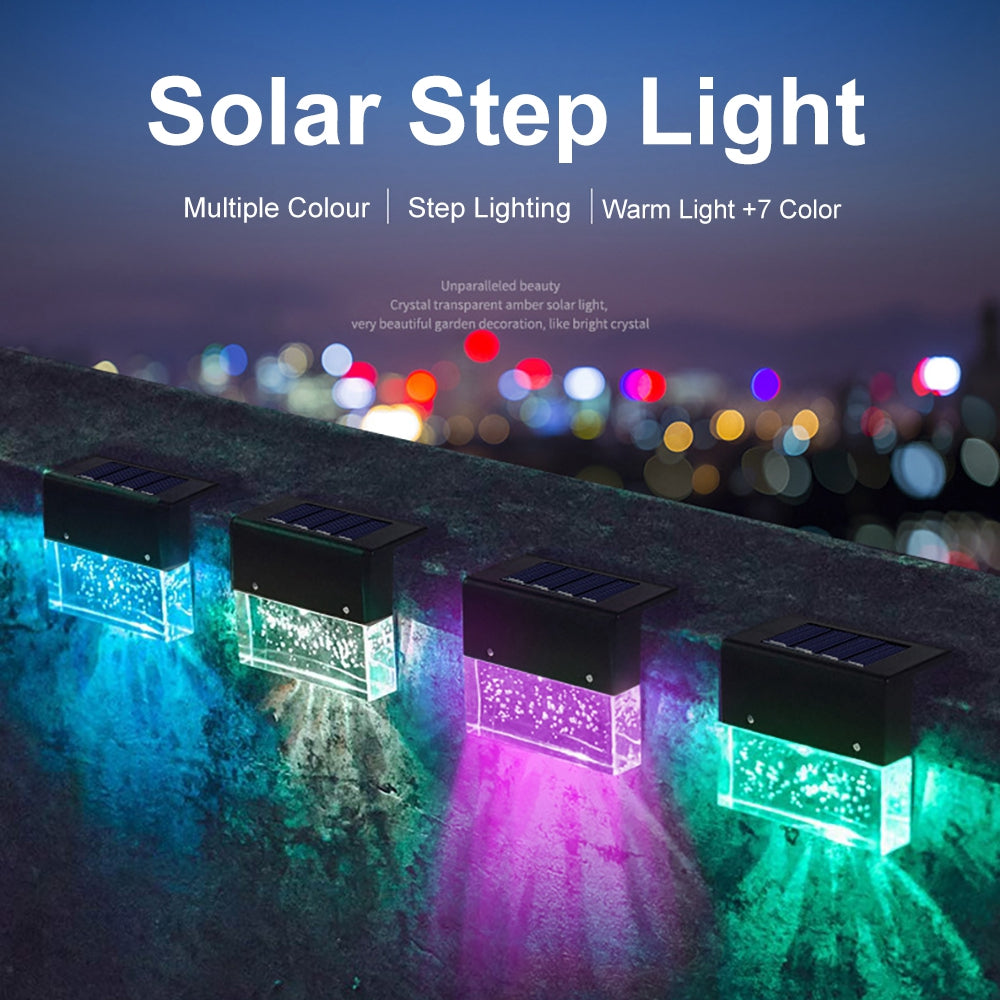 Solar LED Step Light – Waterproof RGB Outdoor Fence Light