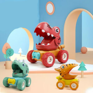 Dinosaur Push Car Toy – Sliding Animal Press & Go Car