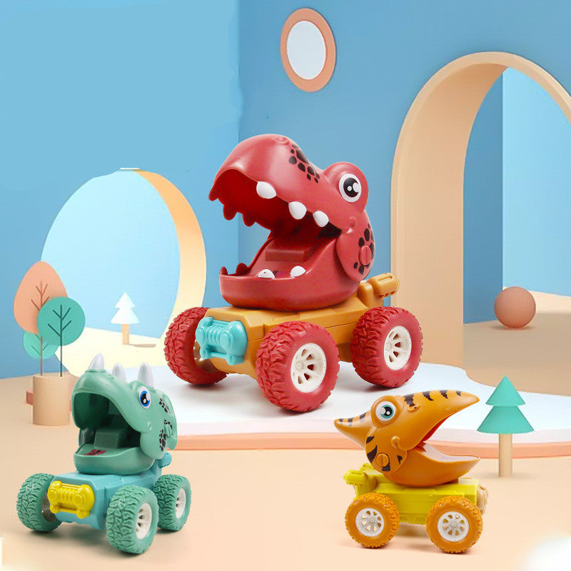 Dinosaur Push Car Toy – Sliding Animal Press & Go Car