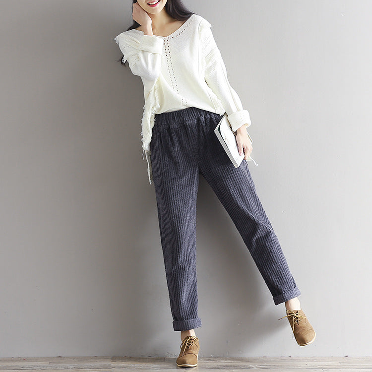 Women’s Corduroy Trousers – Cozy Loose Fit Pants - Image 4