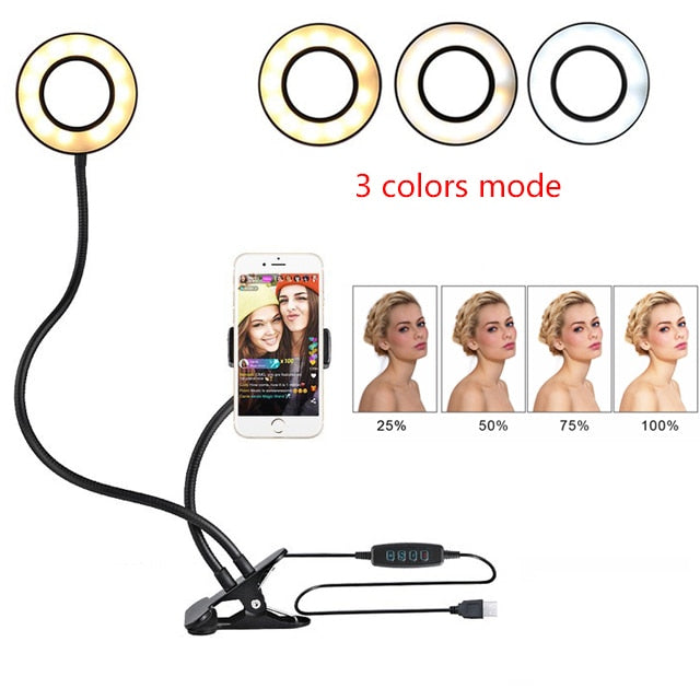 LED Selfie Ring Light – Adjustable Makeup Light (8cm Stand) - Image 4
