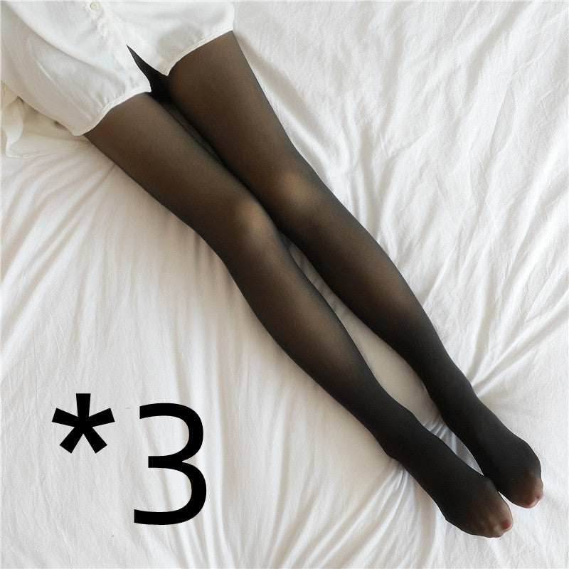 Women’s Fleece-Lined Thermal Tights – Fake Translucent Plus Size Leggings - Image 23