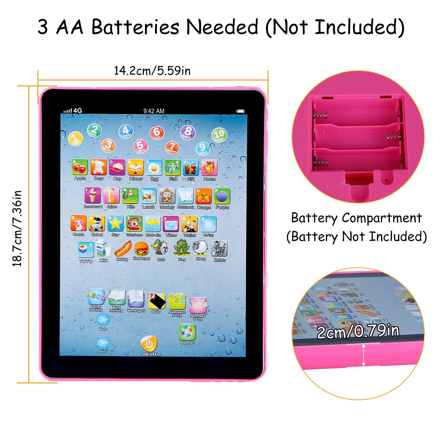 Baby Learning Tablet – Educational ABC & Numbers Toddler Toy - Image 2