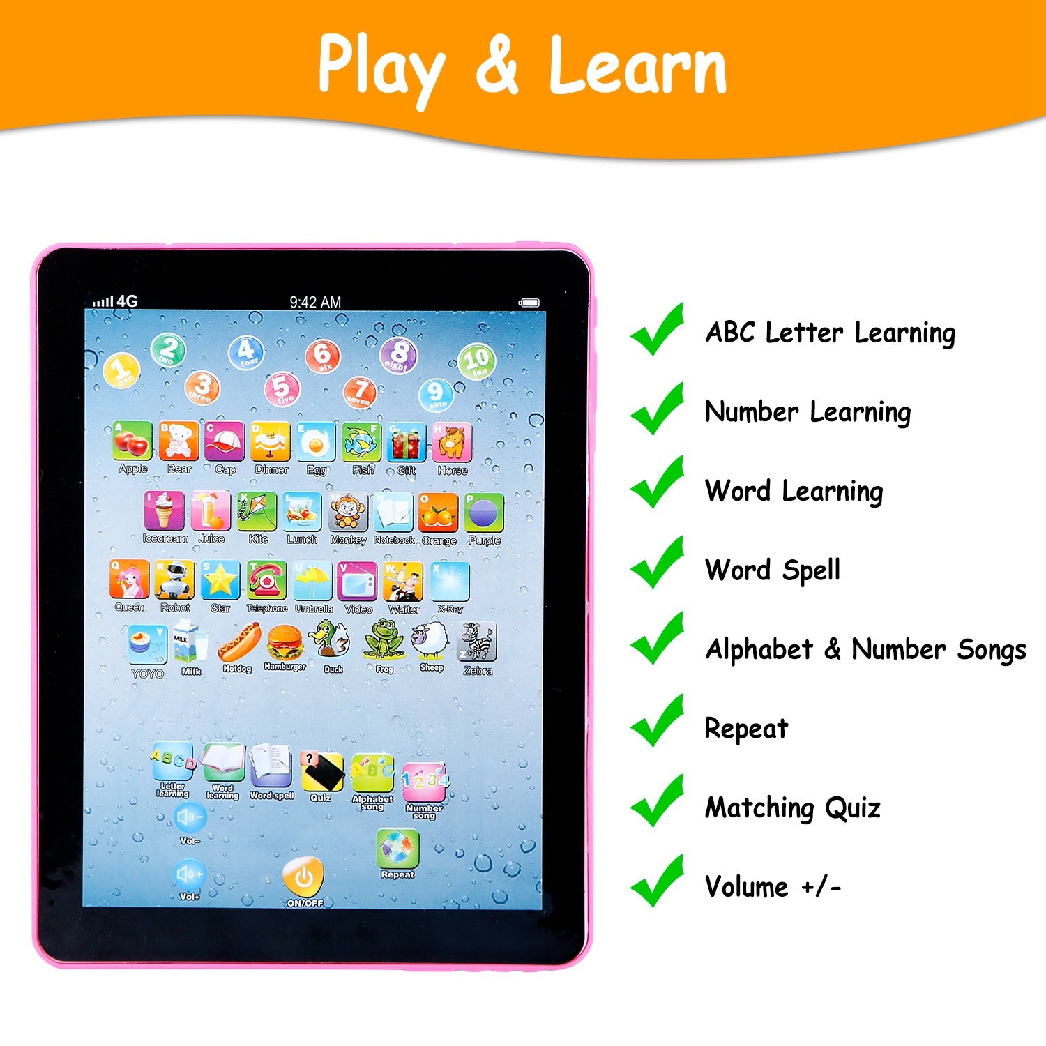 Baby Learning Tablet – Educational ABC & Numbers Toddler Toy - Image 5
