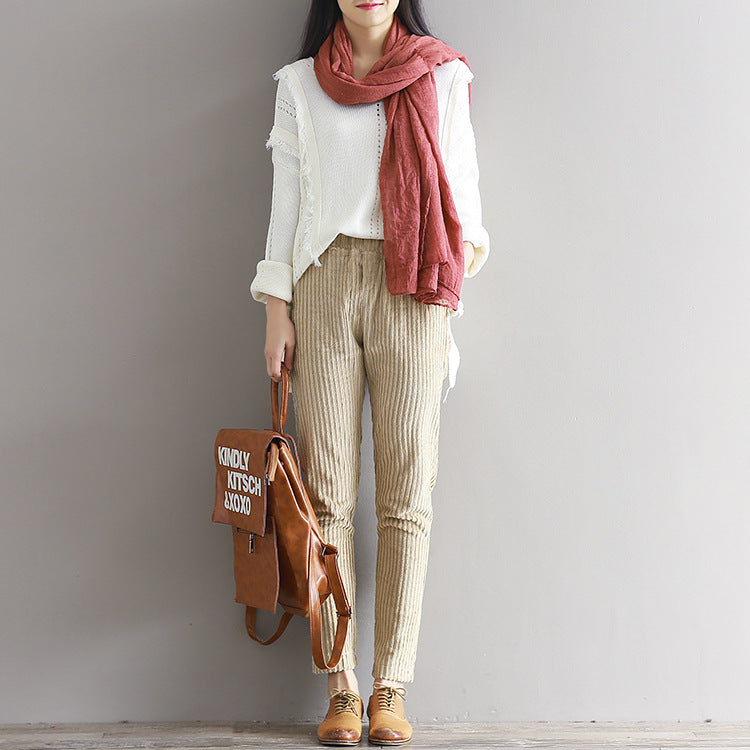 Women’s Corduroy Trousers – Cozy Loose Fit Pants - Image 5