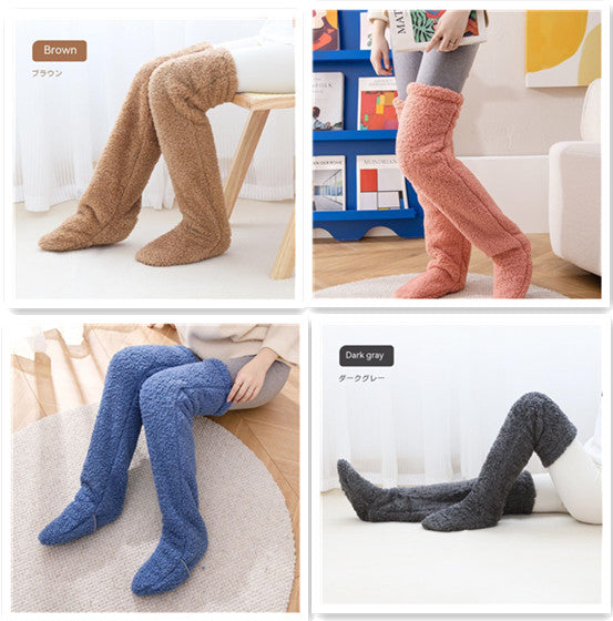 Women’s Over-Knee Fuzzy Socks – Winter Warm Long Stockings - Image 40