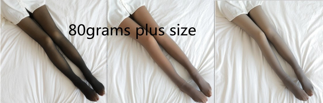 Women’s Fleece-Lined Thermal Tights – Fake Translucent Plus Size Leggings - Image 30