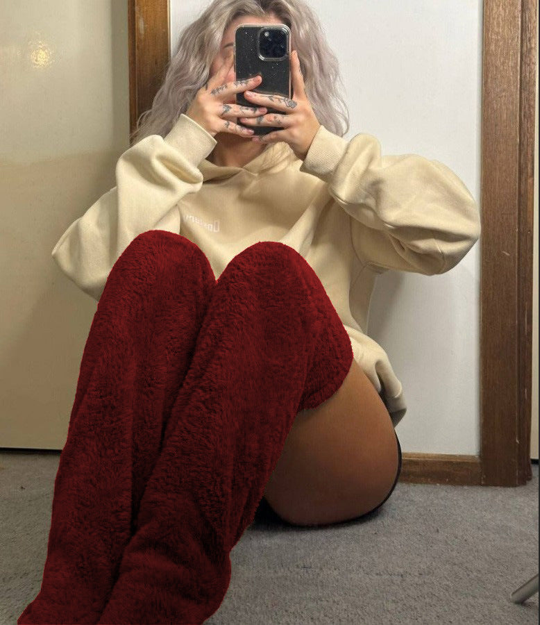 Women’s Over-Knee Fuzzy Socks – Winter Warm Long Stockings - Image 30