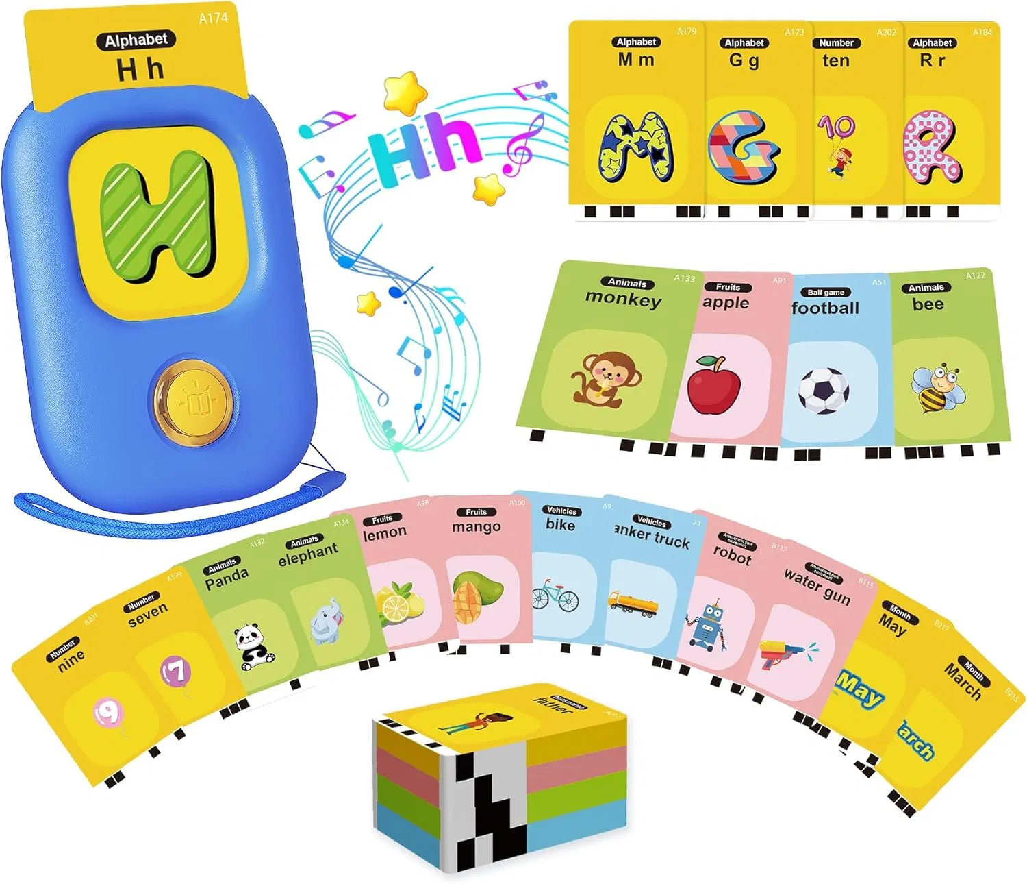 Talking Flash Cards for Kids – 224 Sight Words Montessori Learning Toy - Image 9