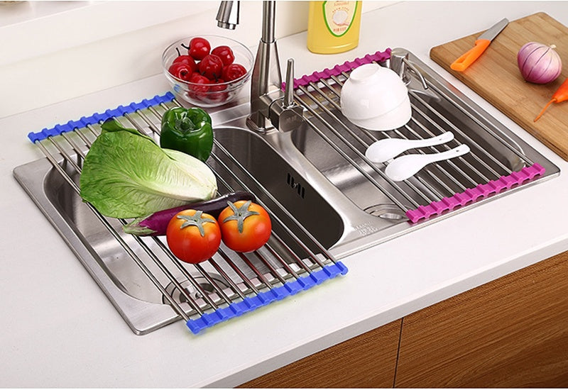 Foldable Stainless Steel Sink Rack – Kitchen Drying Organizer - Image 3