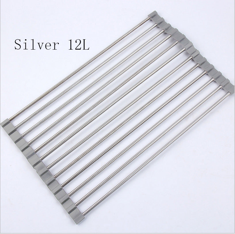 Foldable Stainless Steel Sink Rack – Kitchen Drying Organizer - Image 25
