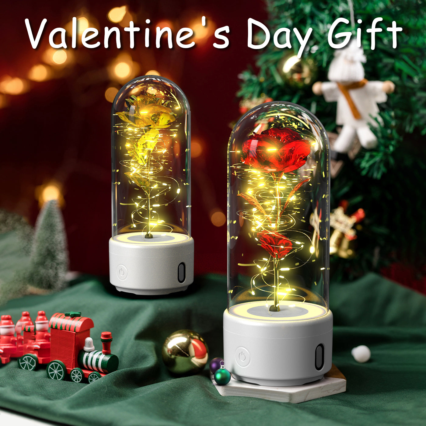 2-in-1 LED Eternal Rose – Bluetooth Speaker Glass Dome Gift - Image 3