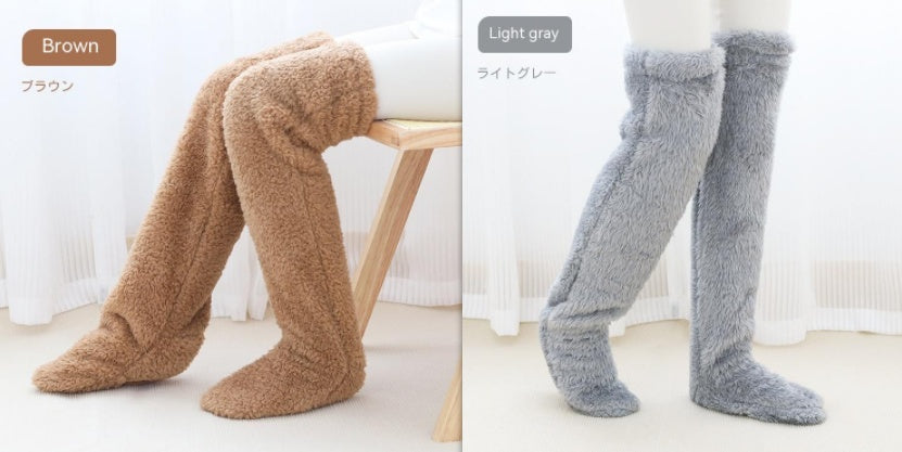 Women’s Over-Knee Fuzzy Socks – Winter Warm Long Stockings - Image 37