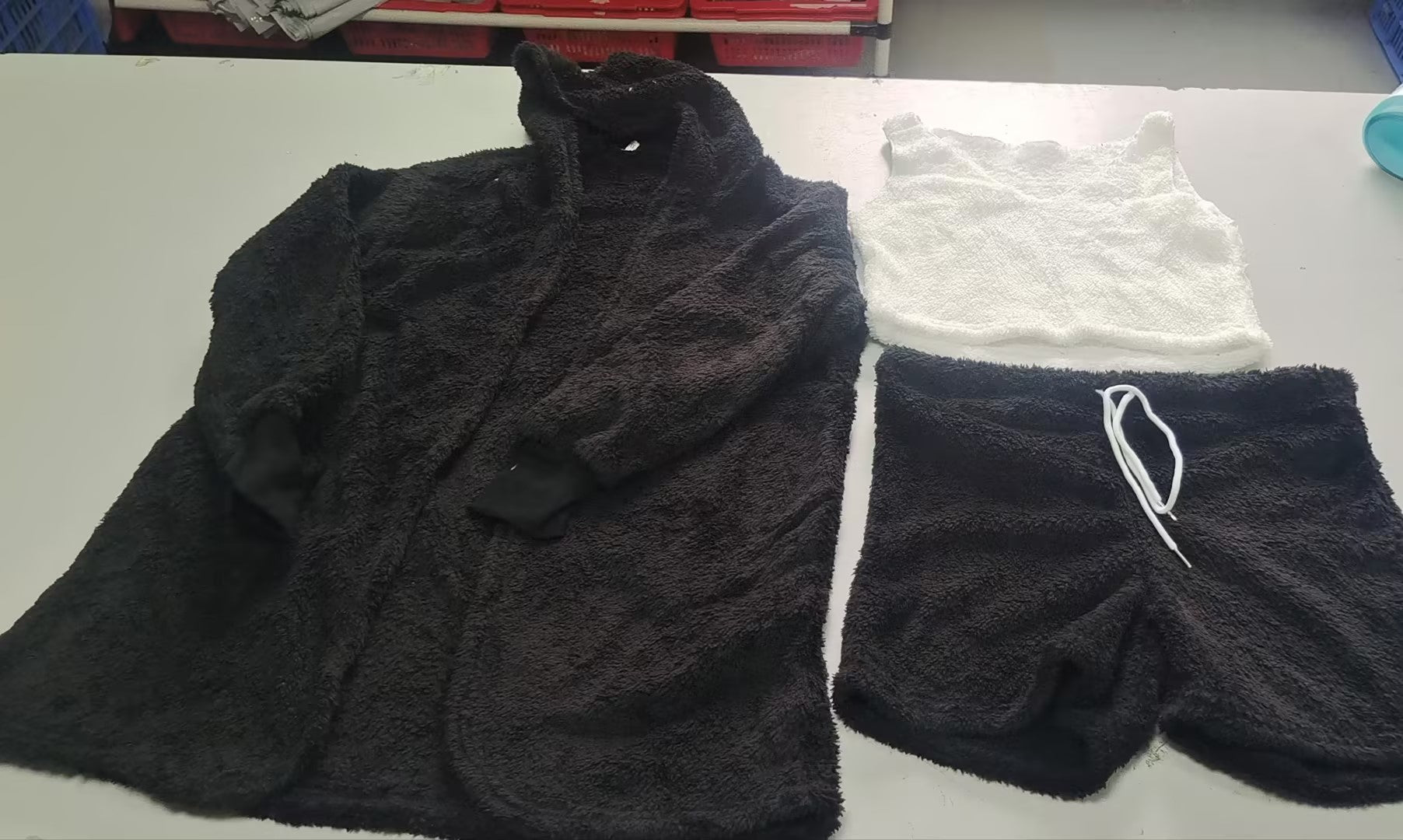 Women’s 3 Piece Loungewear – Long Sleeve Top & Shorts Set - Image 11
