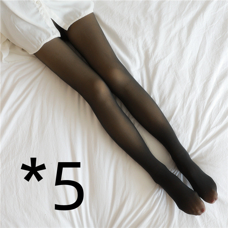 Women’s Fleece-Lined Thermal Tights – Fake Translucent Plus Size Leggings - Image 28