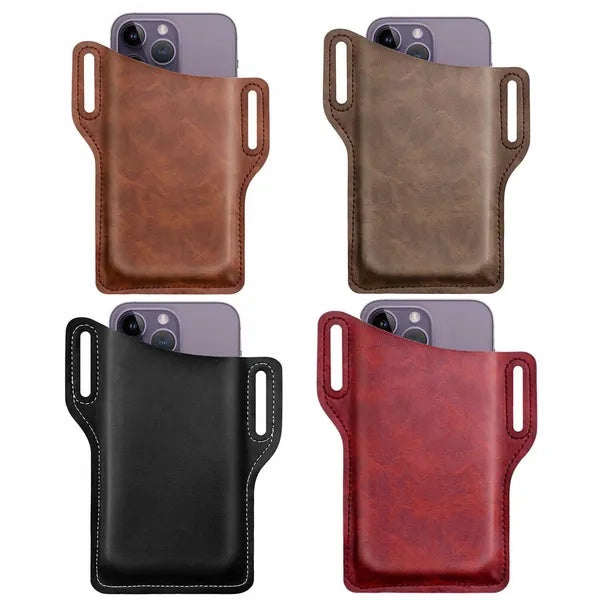 Men’s Phone Belt Pouch – Leather Waist Holster Case - Image 3