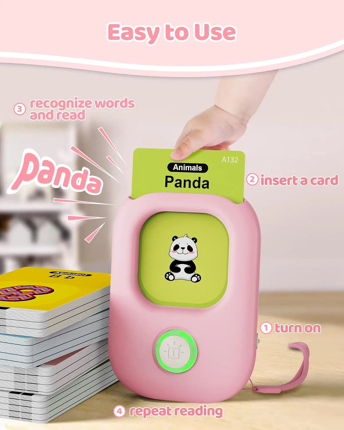 Talking Flash Cards for Kids – 224 Sight Words Montessori Learning Toy - Image 2