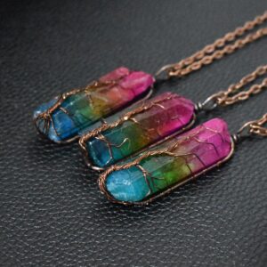 Crystal Pillar Necklace – Tree of Life Fashion Pendant
