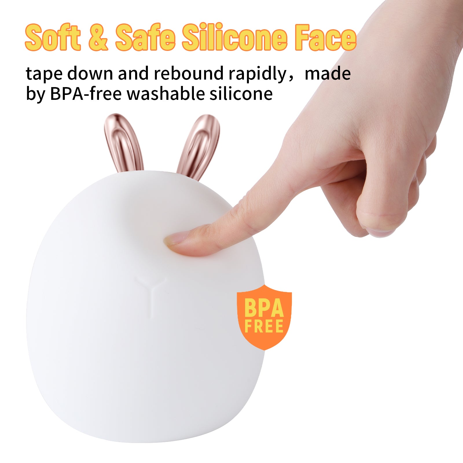 Silicone Baby Night Light – Touch & Clap LED Nursery Lamp - Image 9