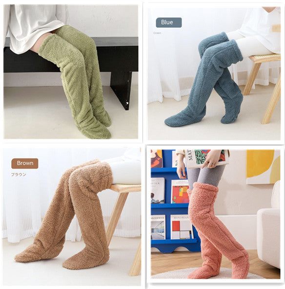 Women’s Over-Knee Fuzzy Socks – Winter Warm Long Stockings - Image 38