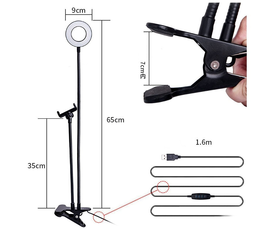 LED Selfie Ring Light – Adjustable Makeup Light (8cm Stand) - Image 2