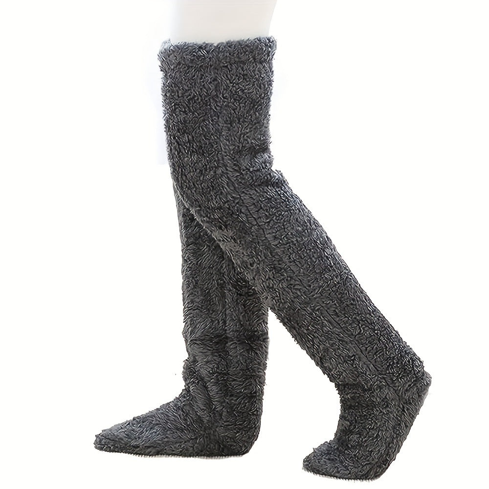 Women’s Over-Knee Fuzzy Socks – Winter Warm Long Stockings - Image 43