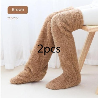 Women’s Over-Knee Fuzzy Socks – Winter Warm Long Stockings - Image 22