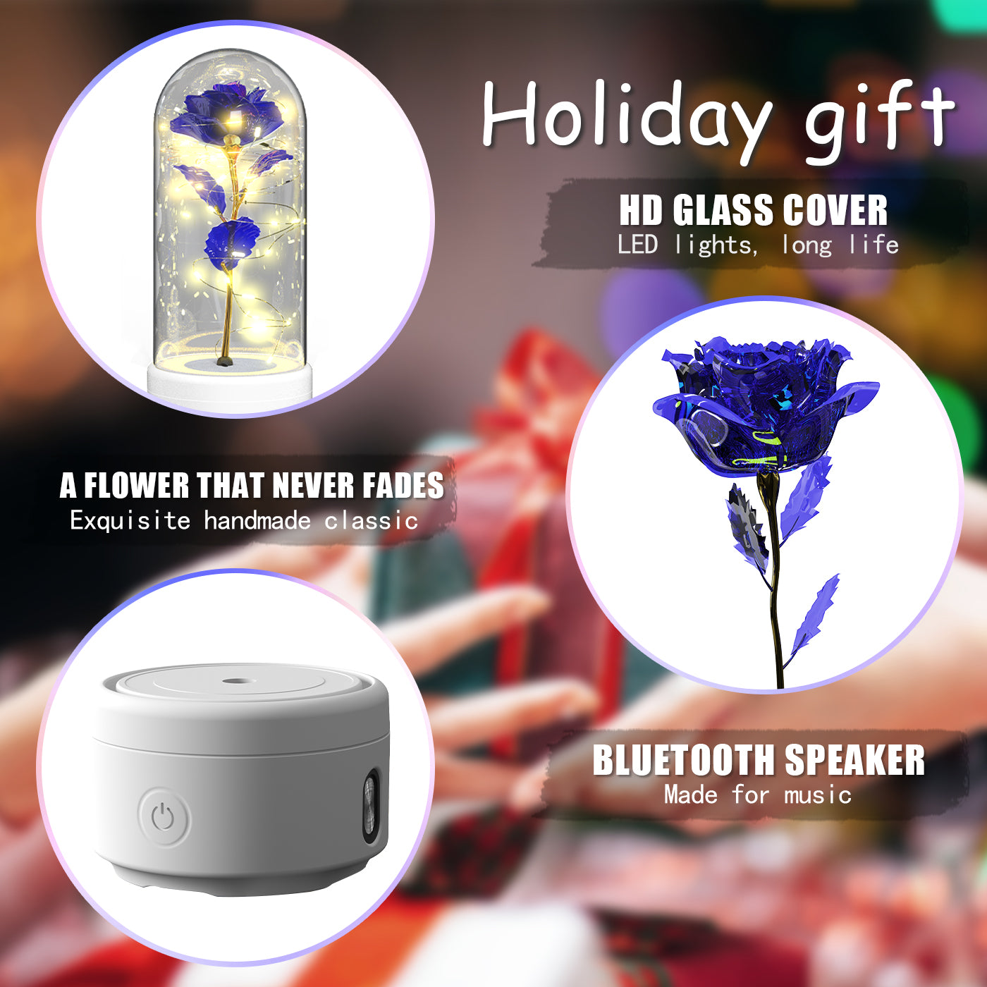 2-in-1 LED Eternal Rose – Bluetooth Speaker Glass Dome Gift - Image 9