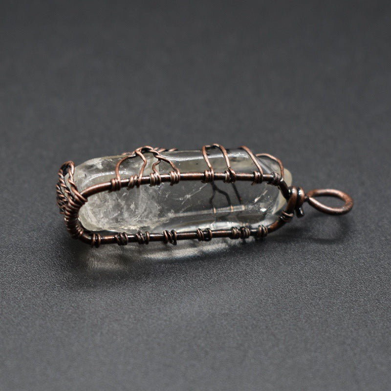 Crystal Pillar Necklace – Tree of Life Fashion Pendant - Image 10