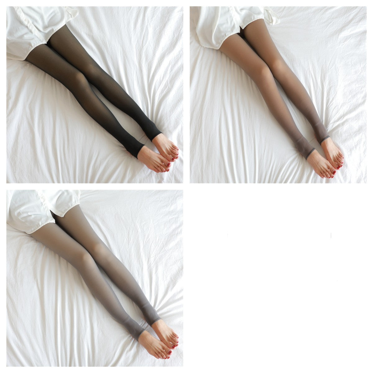 Women’s Fleece-Lined Thermal Tights – Fake Translucent Plus Size Leggings - Image 26