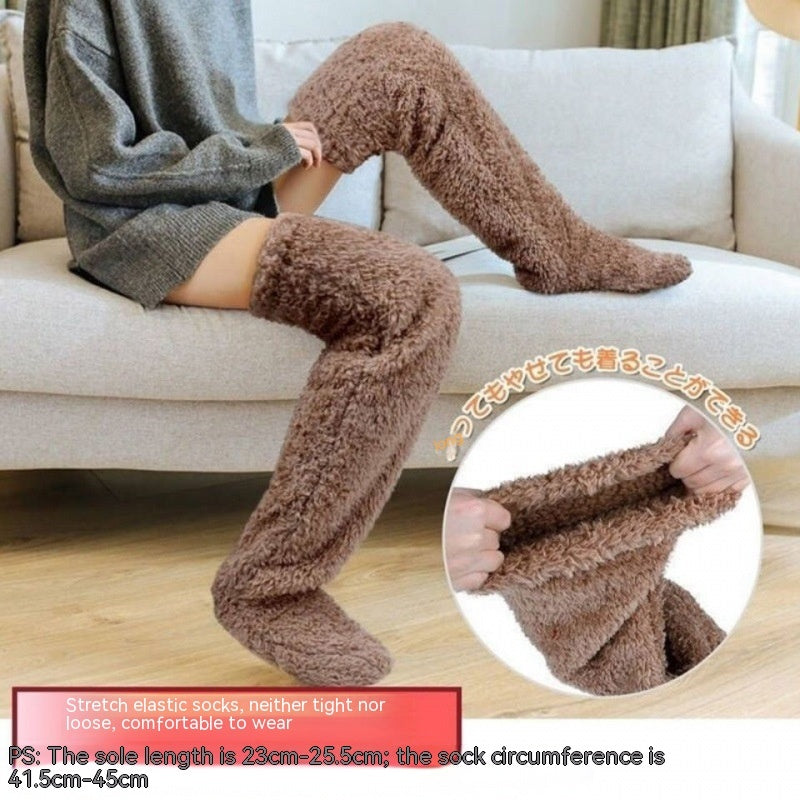 Women’s Over-Knee Fuzzy Socks – Winter Warm Long Stockings - Image 16