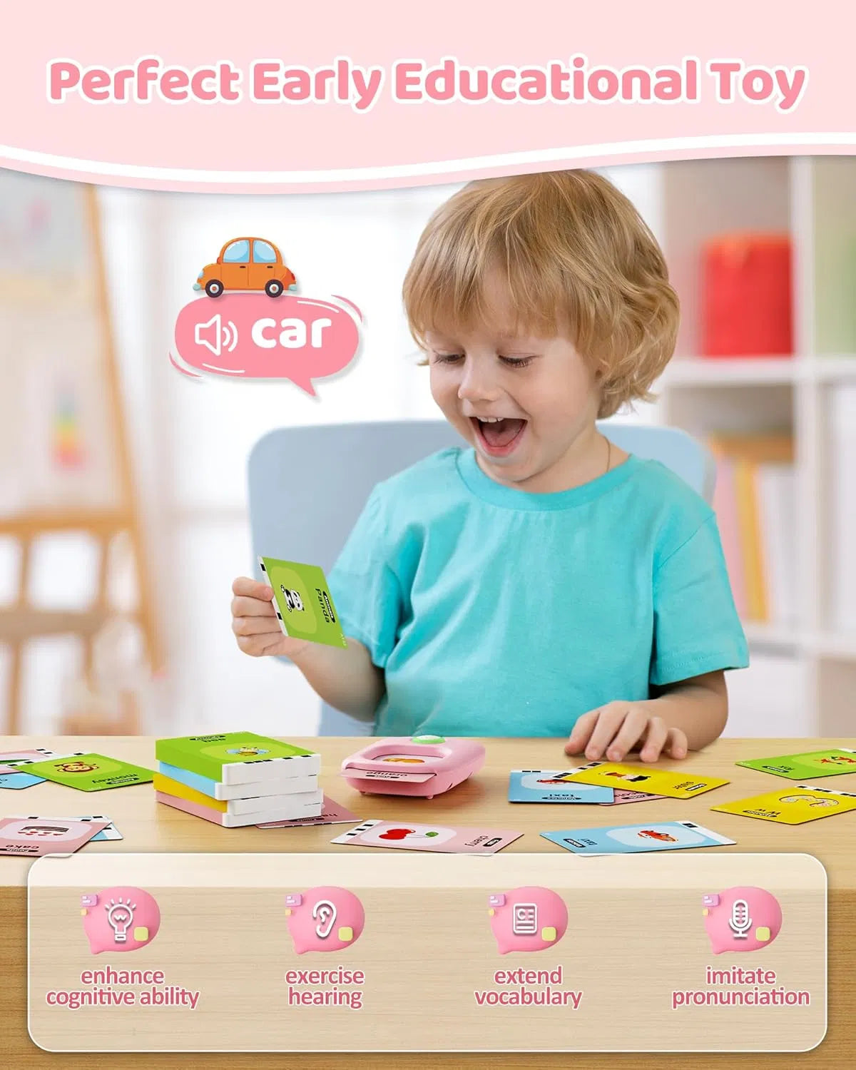 Talking Flash Cards for Kids – 224 Sight Words Montessori Learning Toy - Image 6