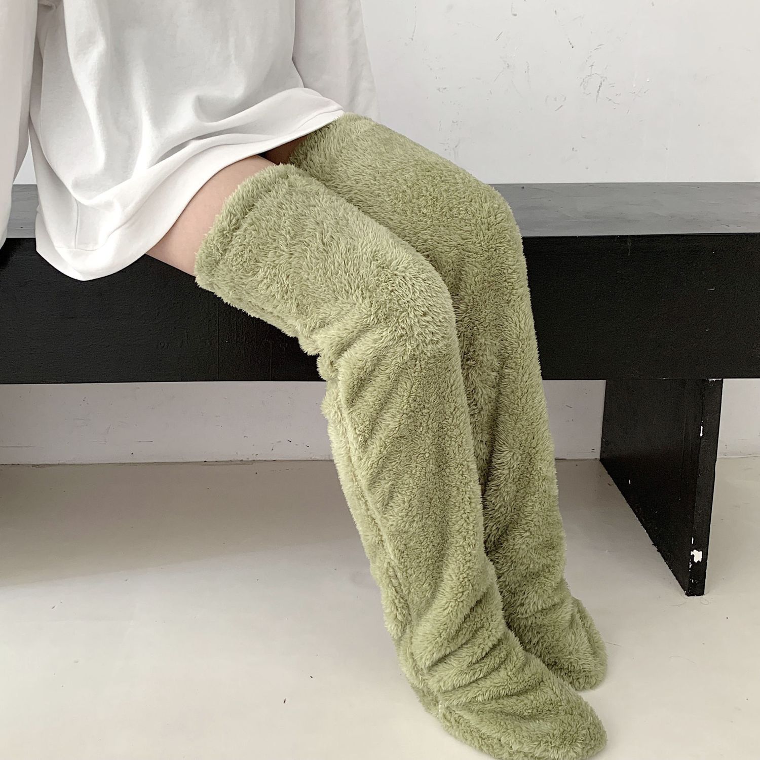 Women’s Over-Knee Fuzzy Socks – Winter Warm Long Stockings - Image 11