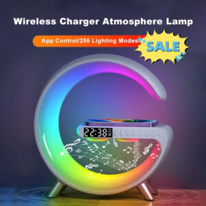 3-in-1 G-Shaped LED Lamp Bluetooth Speaker & Wireless Charger