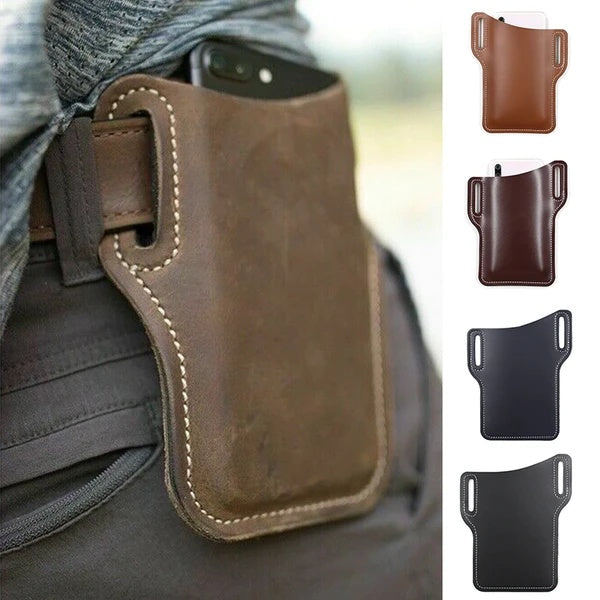Men’s Phone Belt Pouch – Leather Waist Holster Case - Image 2