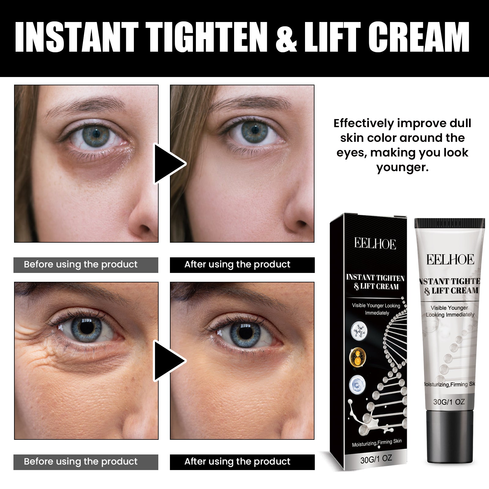 EELHOE Instant Tighten & Lift Cream, Hydrating, Moisturizing, Brightening, Firming, And Moisturizing Facial Skin - Image 5