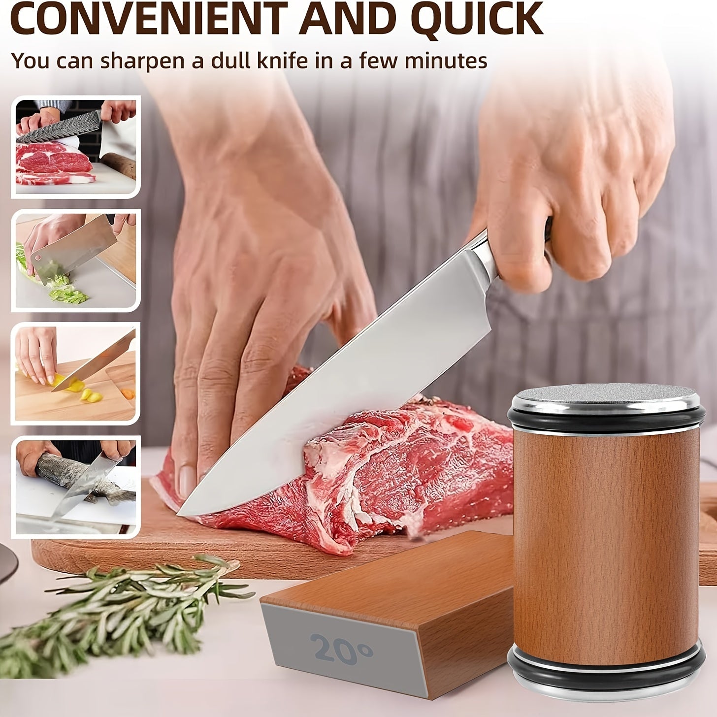 Diamond Rolling Knife Sharpener – Dual-Grind Kitchen Tool - Image 7