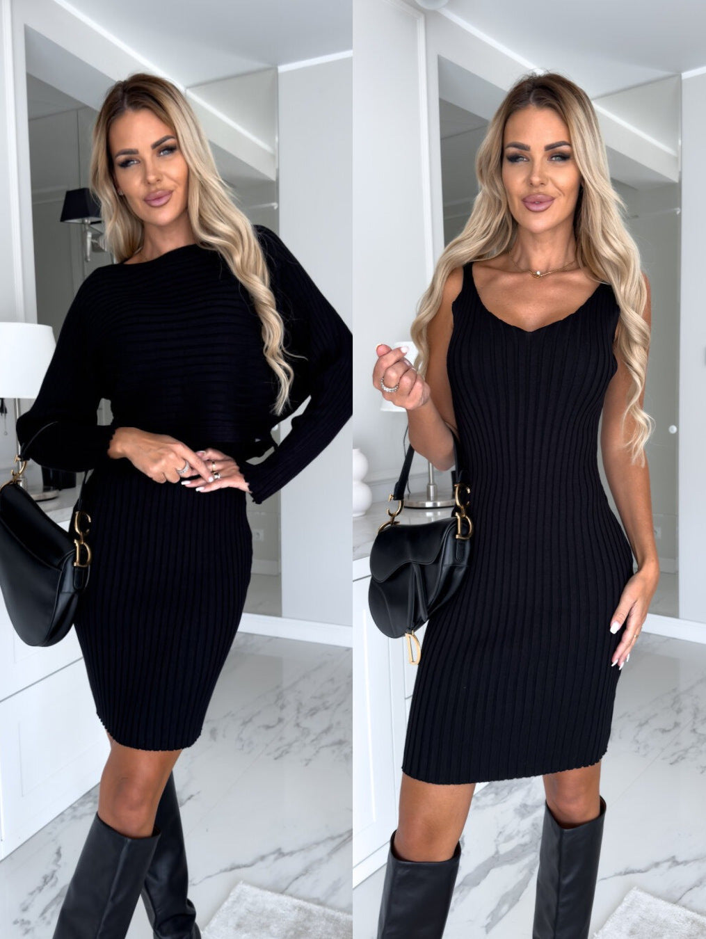 Women’s 2-Piece Outfit Set – Long Sleeve Top & Suspender Skirt - Image 8