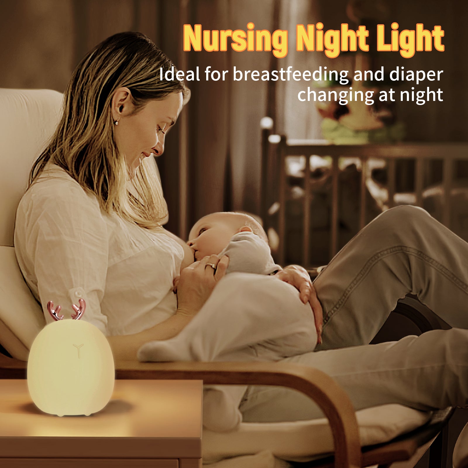 Silicone Baby Night Light – Touch & Clap LED Nursery Lamp