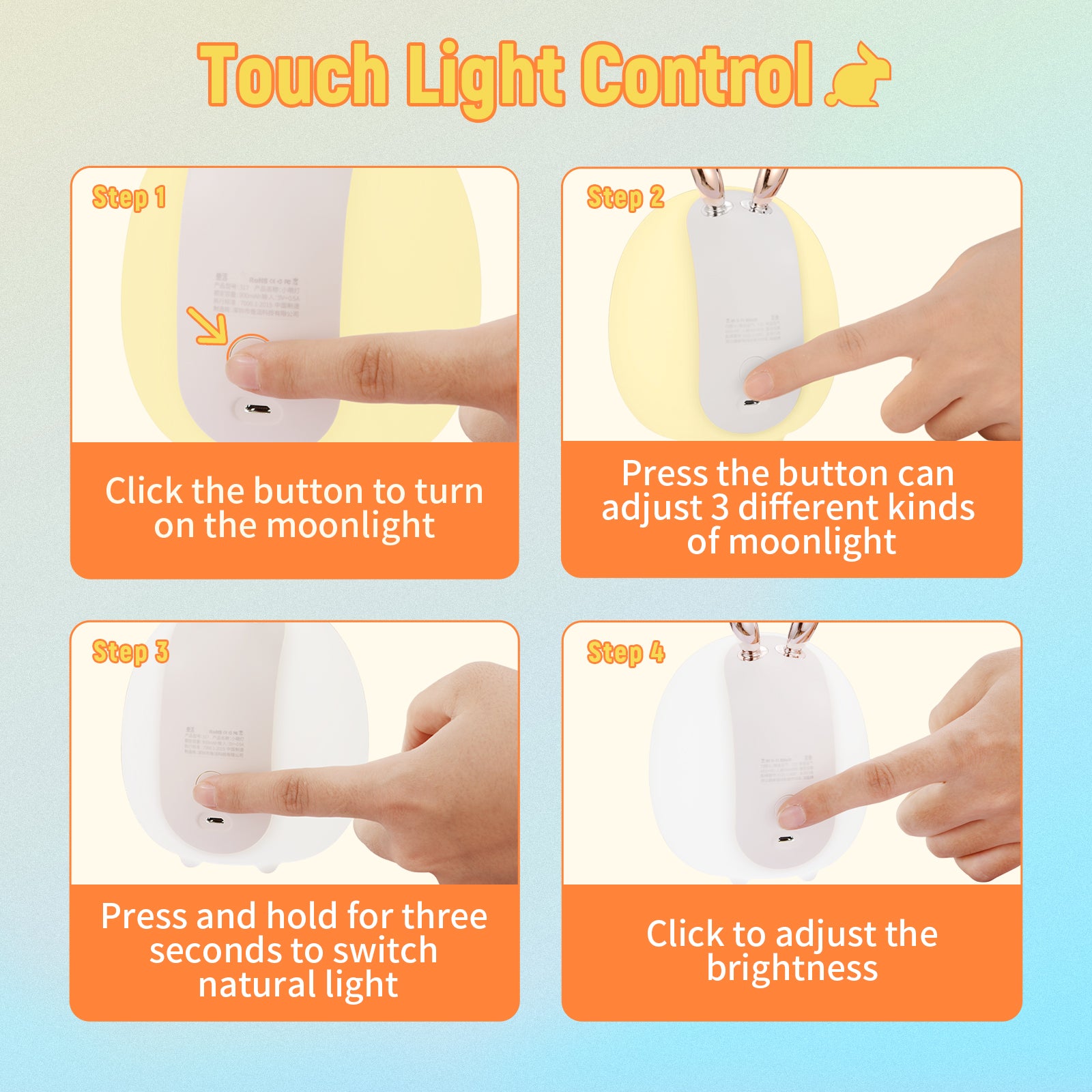 Silicone Baby Night Light – Touch & Clap LED Nursery Lamp - Image 3