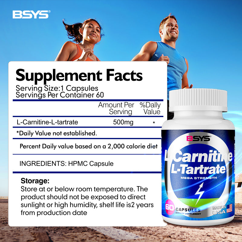 L-Carnitine L-Tartrate 60’s – Energy & Fitness Support - Image 2