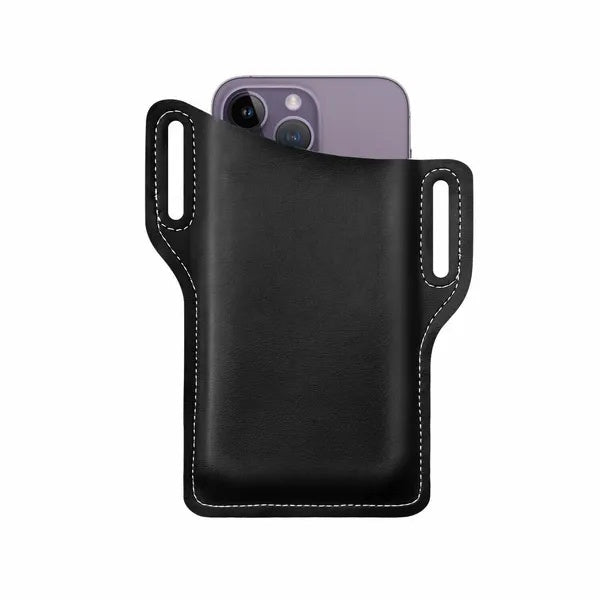 Men’s Phone Belt Pouch – Leather Waist Holster Case - Image 5