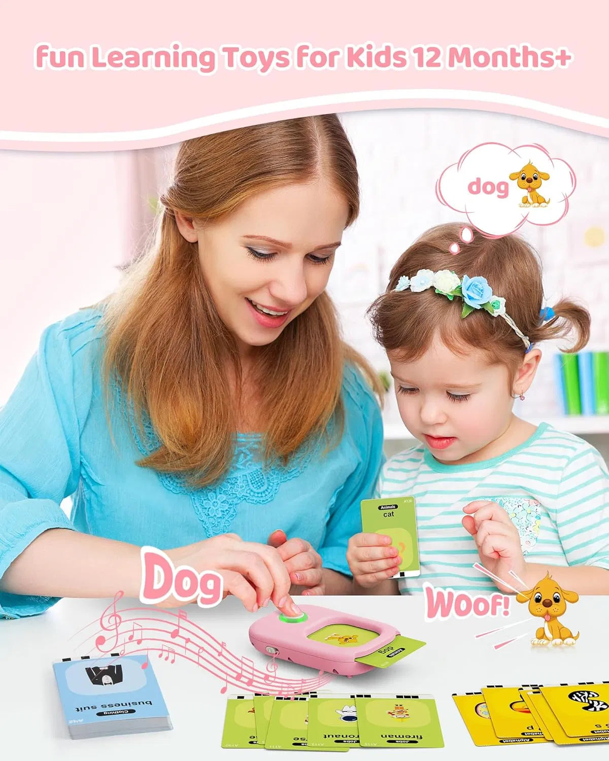 Talking Flash Cards for Kids – 224 Sight Words Montessori Learning Toy - Image 8
